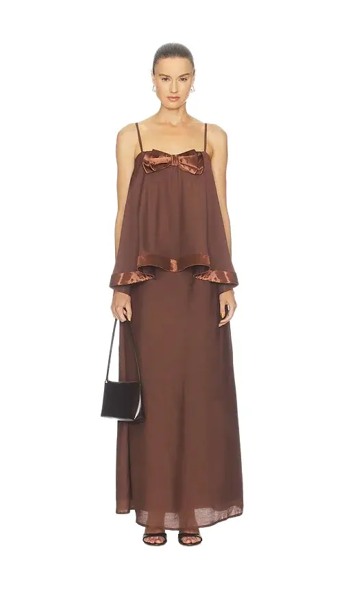 Rosera Satin Bow Maxi Dress Rosera Satin Bow Maxi Dress