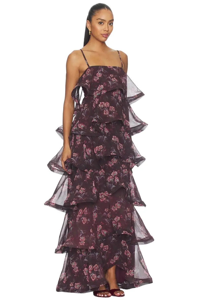 Elliatt Rosaria Strapless Tiered Gown