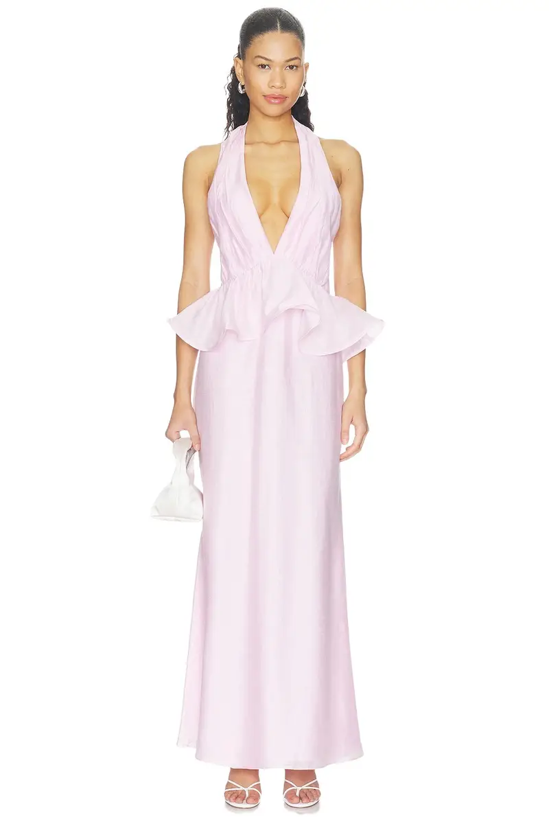 Fiorina Halter Neck Peplum Gown Fiorina Halter Neck Peplum Gown