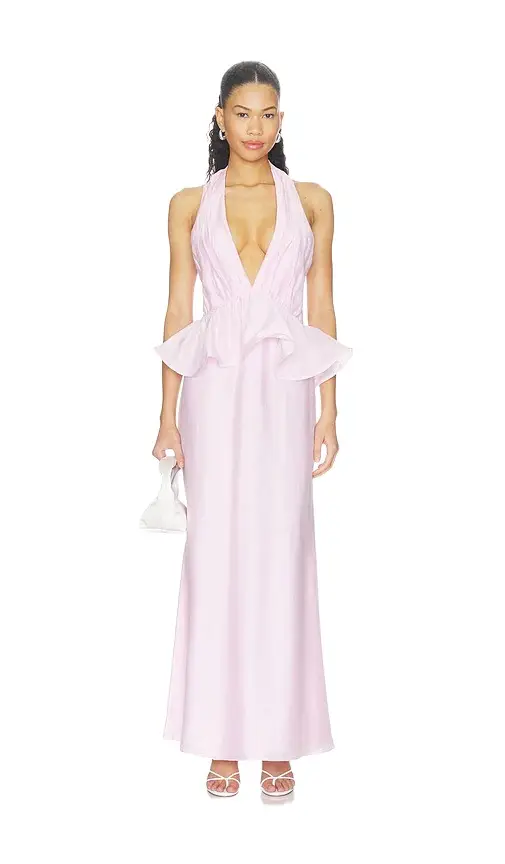 Elliatt Fiorina Halter Neck Peplum Gown