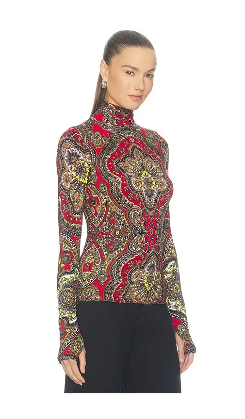 Alice + Olivia Alice + Olivia Delaina Longsleeve Turtleneck Top | Thumbnail 2