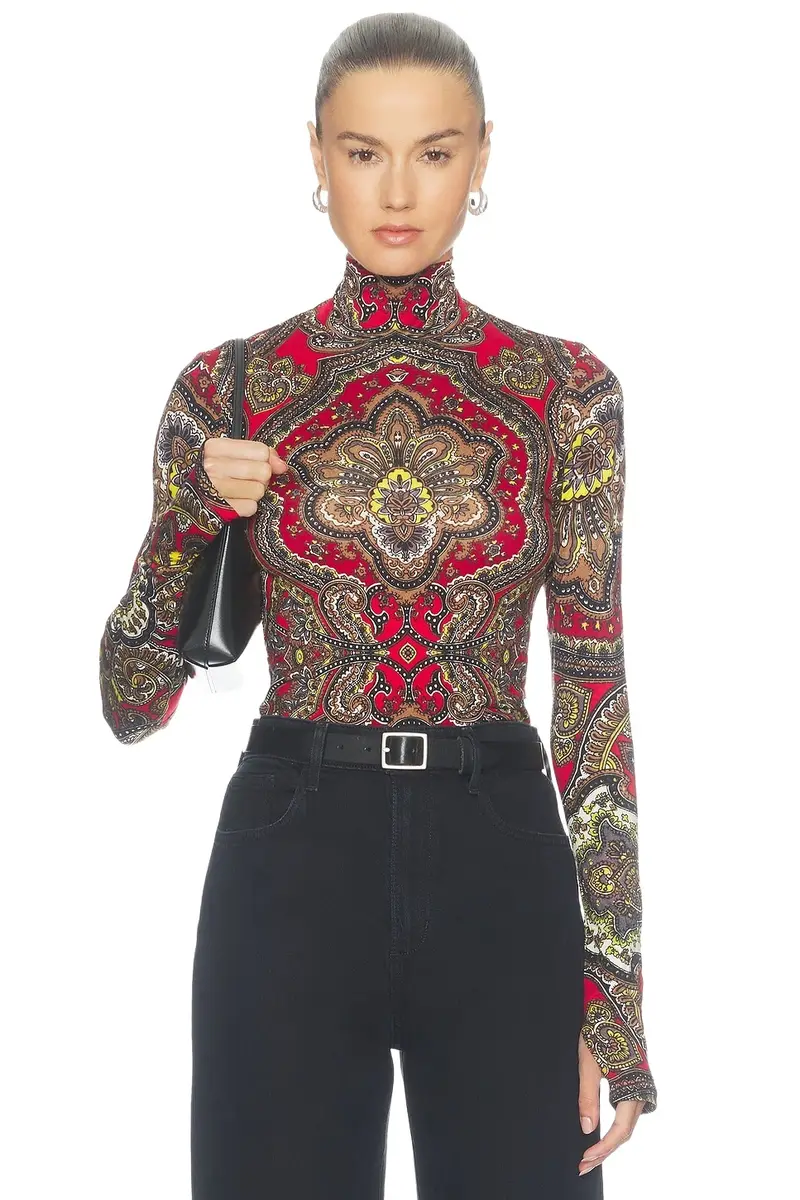 Alice + Olivia Alice + Olivia Delaina Longsleeve Turtleneck Top