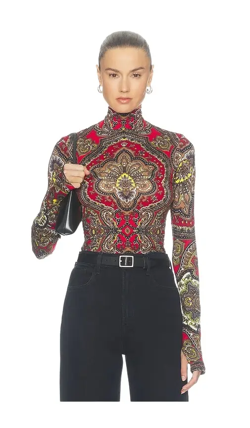 Alice + Olivia Delaina Longsleeve Turtleneck Top