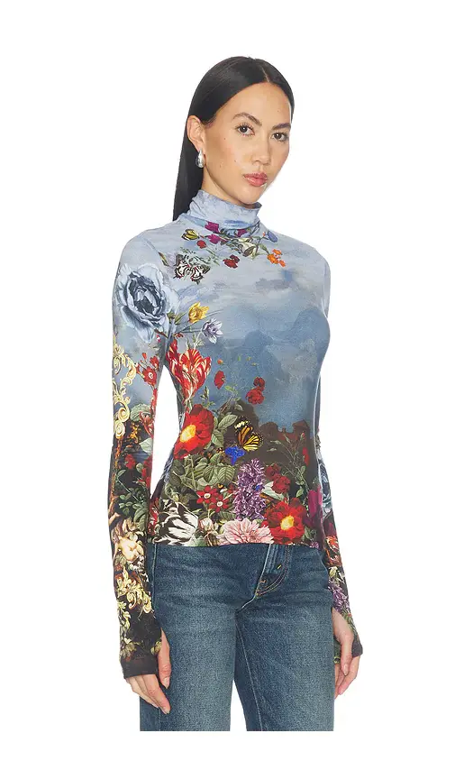 Alice + Olivia Alice + Olivia Delaina Longsleeve Turtleneck Top | Thumbnail 2