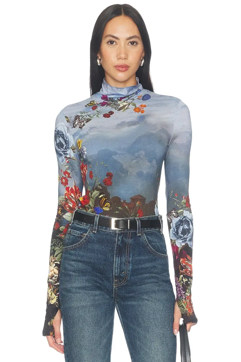 Alice + Olivia Alice + Olivia Delaina Longsleeve Turtleneck Top