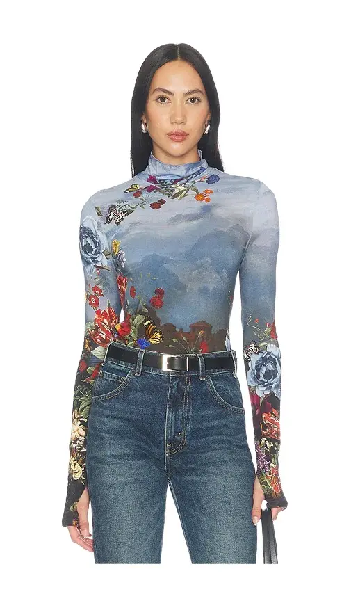 Alice + Olivia Delaina Longsleeve Turtleneck Top