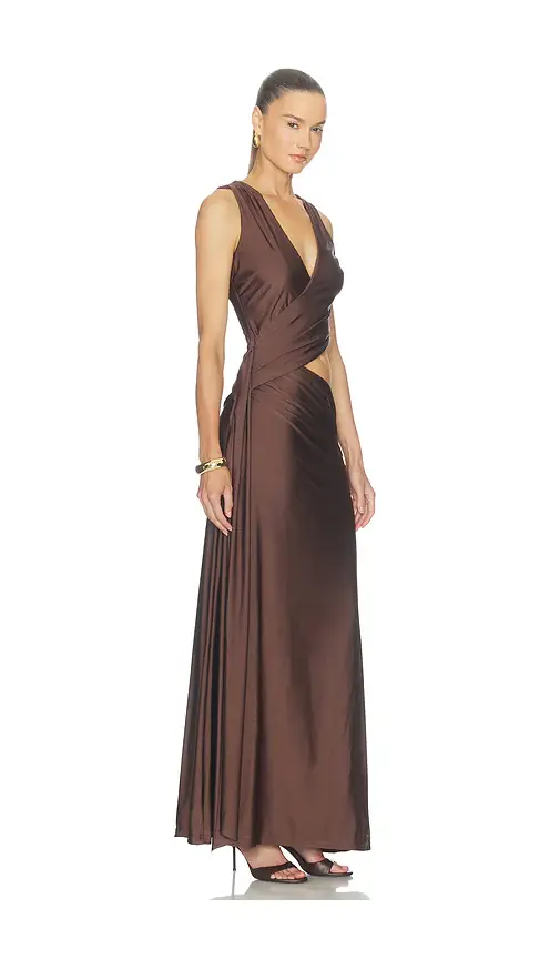 Runaway The Label Mazini Deep Plunge Maxi Dress | Thumbnail 2