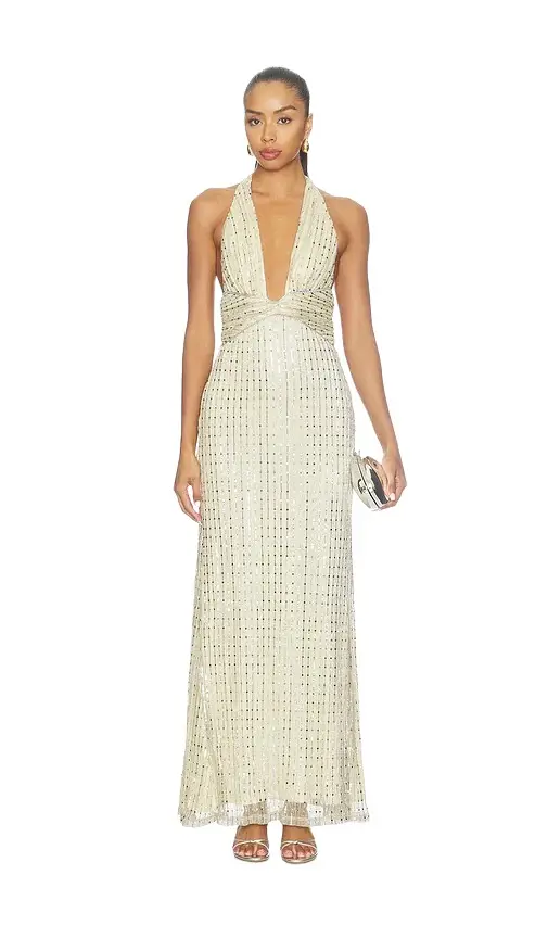 Runaway The Label Annette Plunge V-neck Maxi Dress