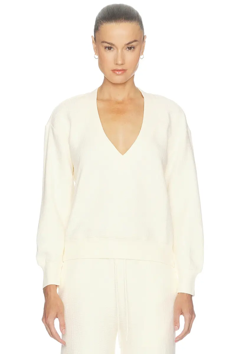 Waffle Knit Deep V