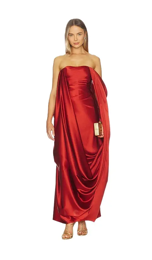 ALEJANDRA ALONSO ROJAS Draped Overlay Gown