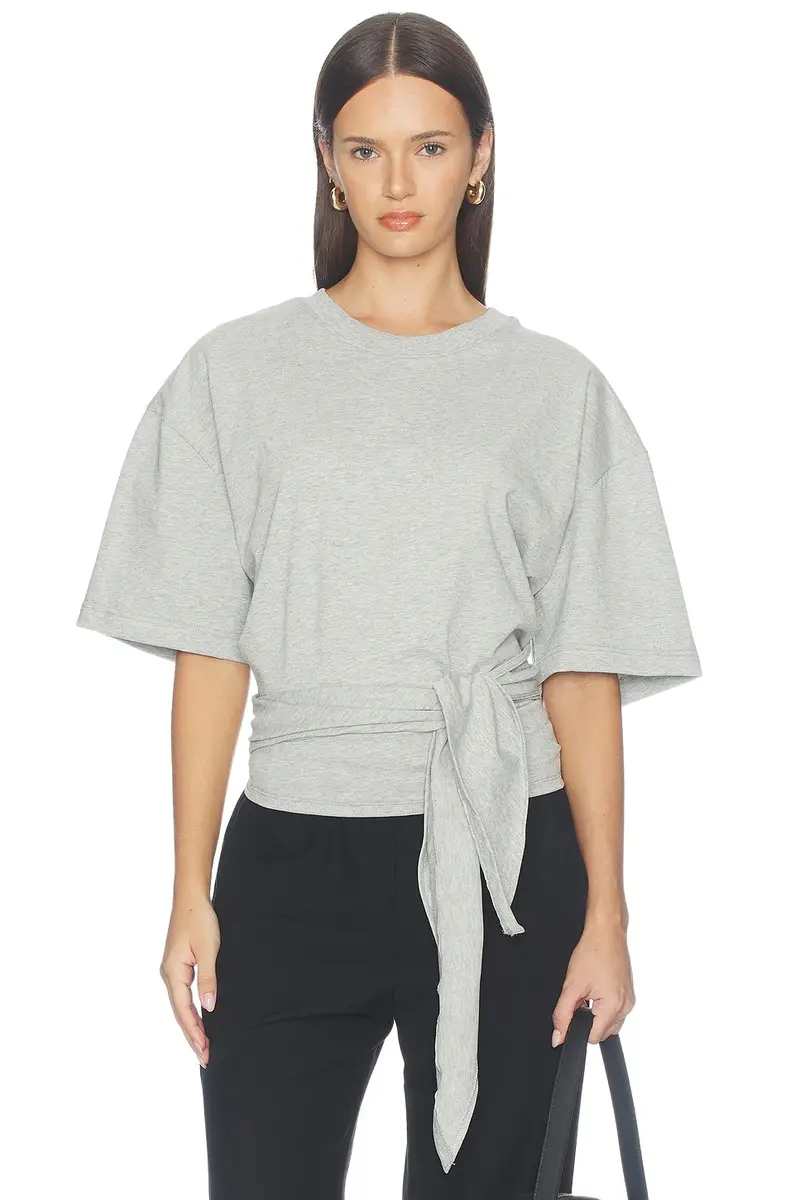 St. Agni Cotton Jersey Split Back Tee