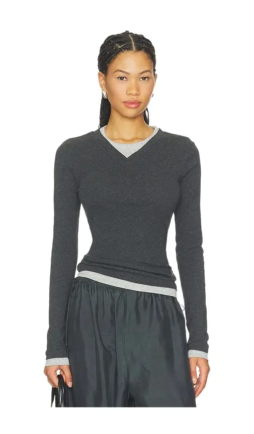 Organic Cotton V Neck Long Sleeve Top Organic Cotton V Neck Long Sleeve Top