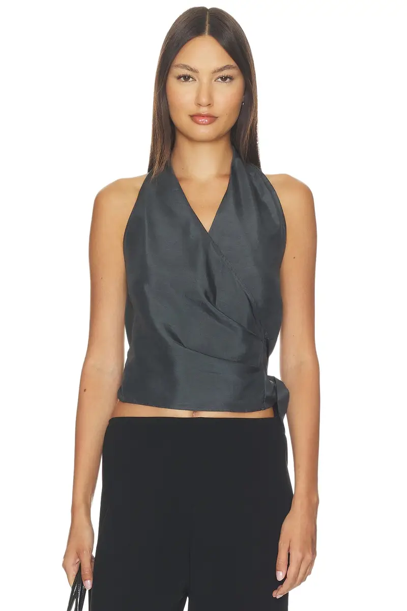 Silk Halter Wrap Top