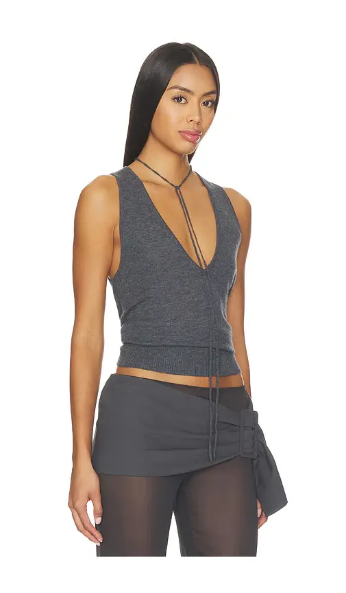 St. Agni Plunge Rouleau Knit Tie Top | Thumbnail 2 St. Agni Plunge Rouleau Knit Tie Top | Thumbnail 2