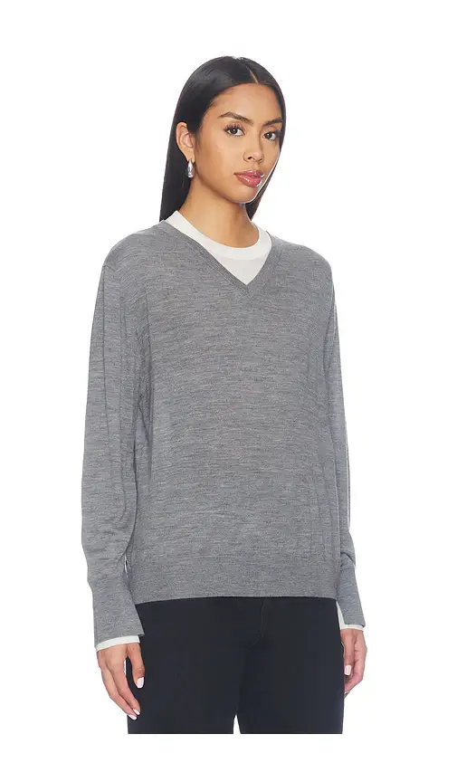 White + Warren Superfine Merino V Neck Top | Thumbnail 2 White + Warren Superfine Merino V Neck Top | Thumbnail 2