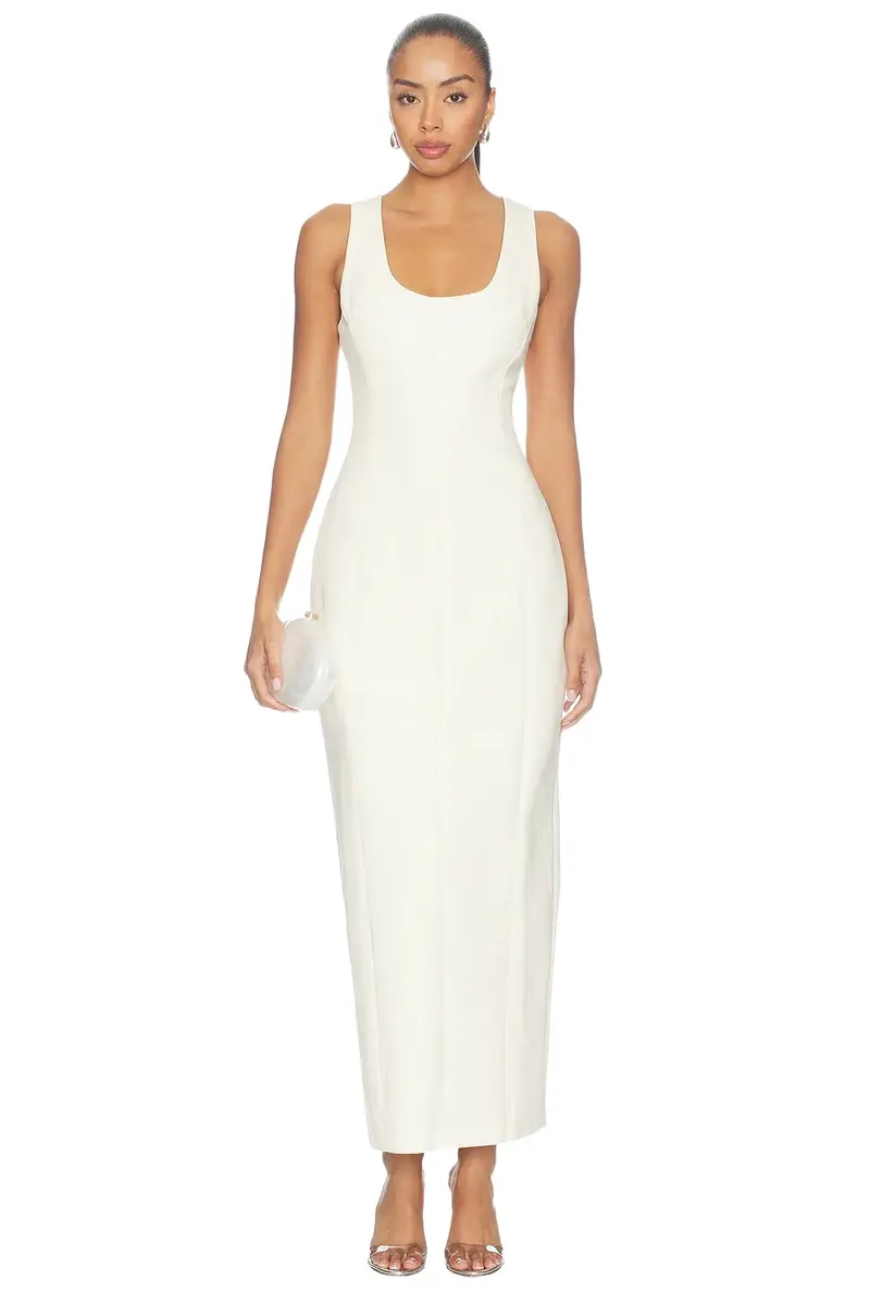 Cotton Mix Volume Midi Dress