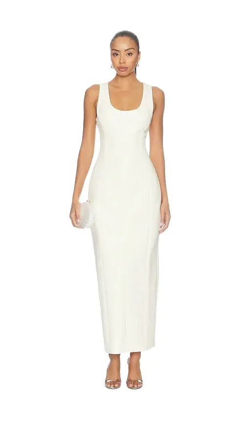 Cotton Mix Volume Midi Dress Cotton Mix Volume Midi Dress