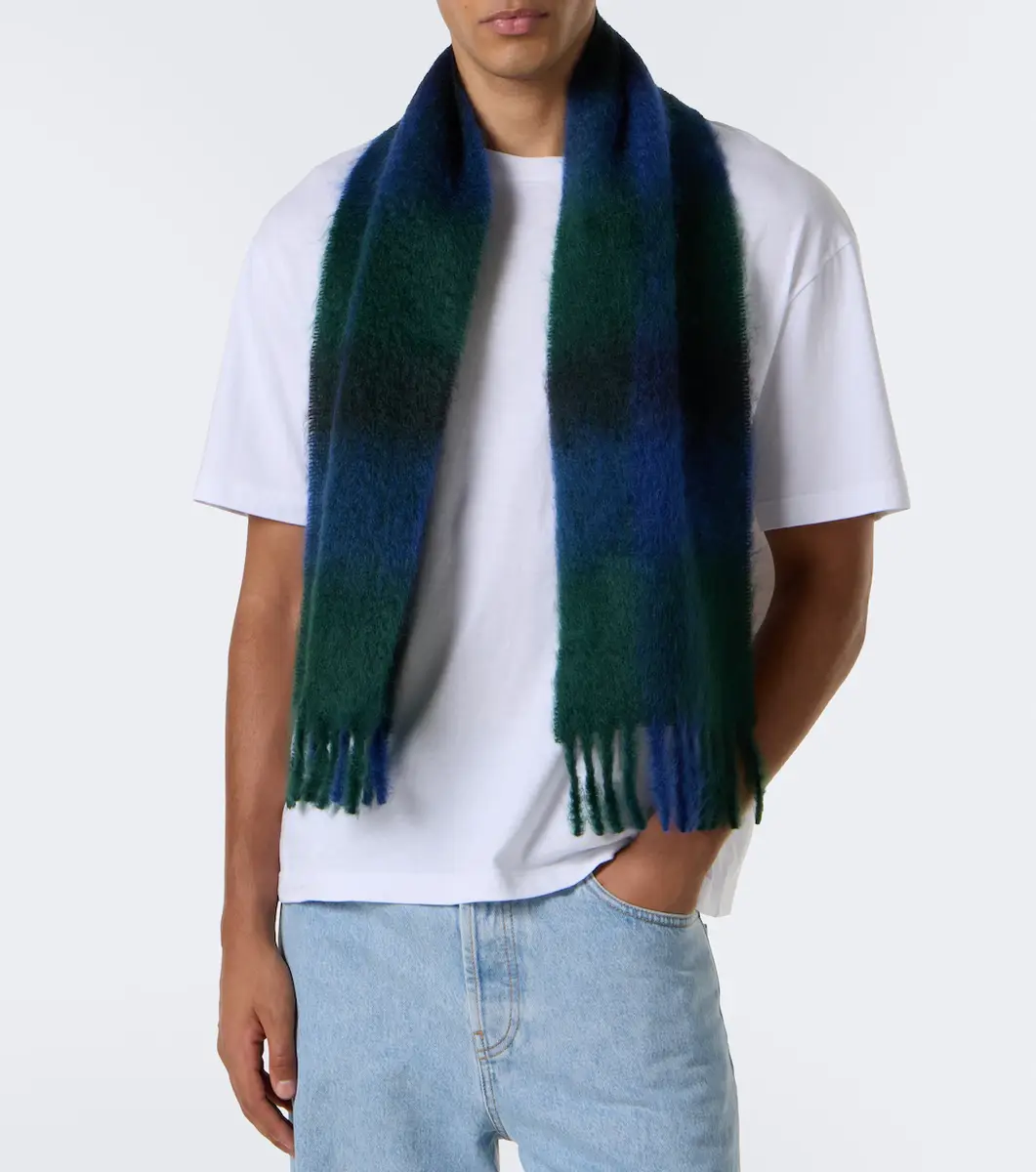 The Row Creana checked mohair and wool scarf | Thumbnail 3