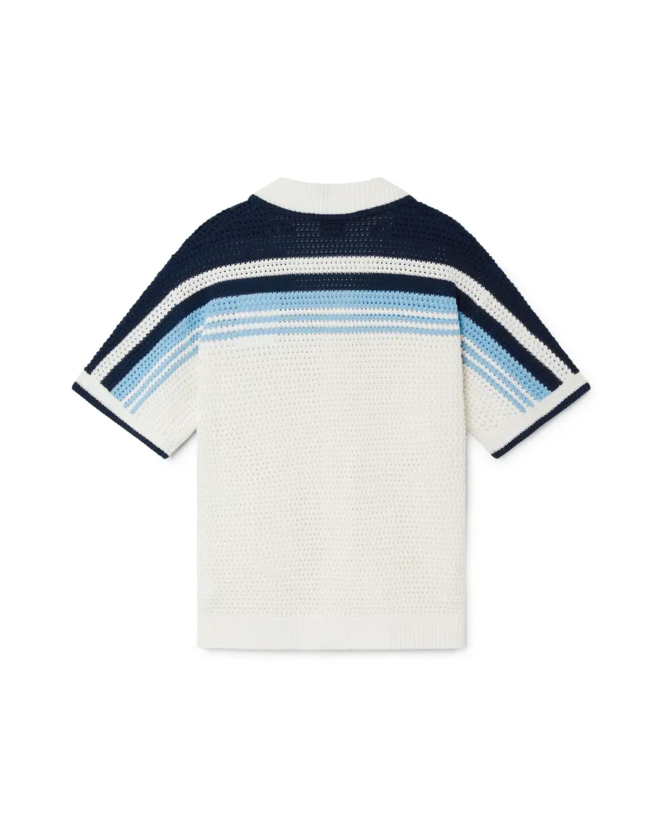 Casablanca Tennis Cotton Crochet Short Sleeve Shirt | Thumbnail 6