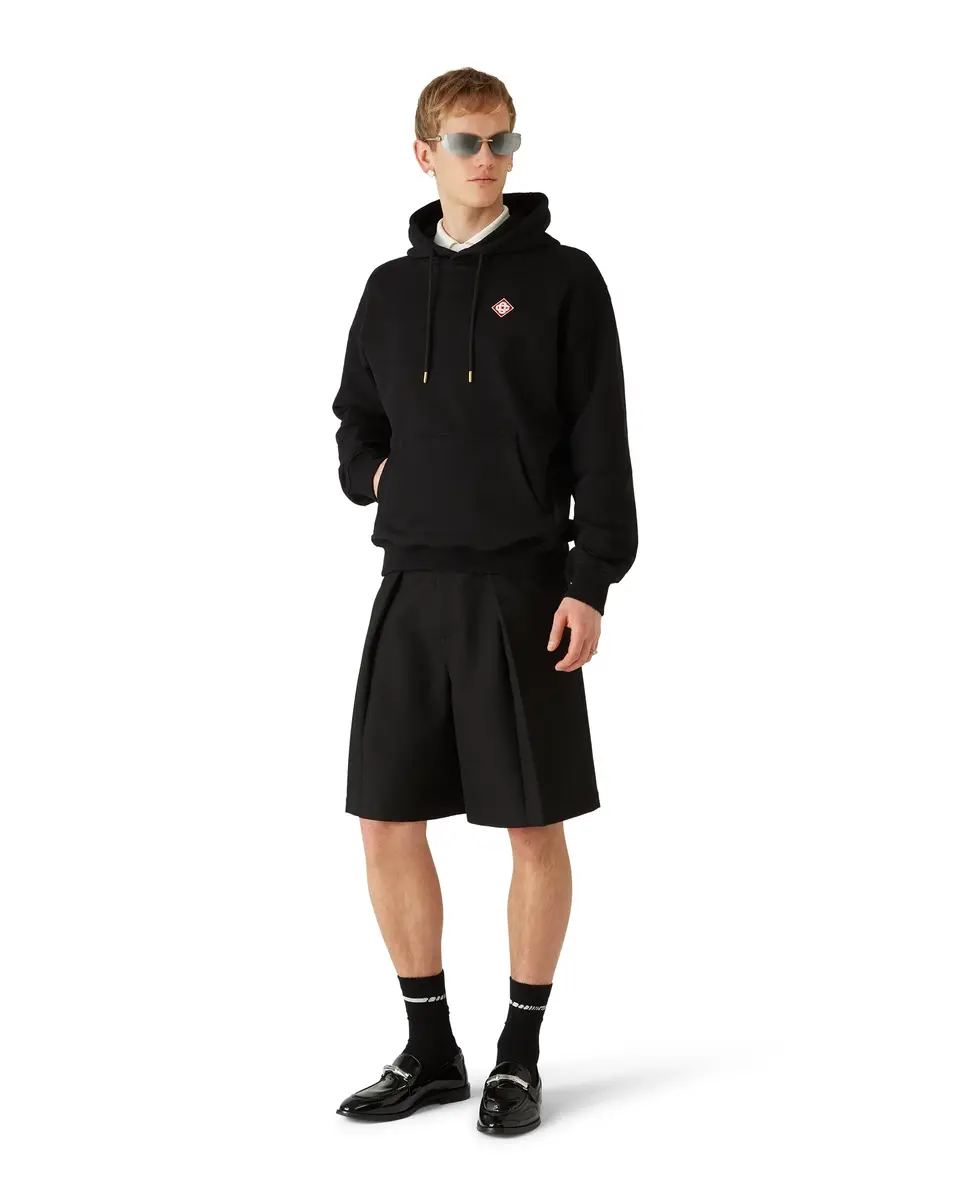 Casablanca Diamond Logo Hooded Sweatshirt in Black | Thumbnail 2 Casablanca Diamond Logo Hooded Sweatshirt in Black | Thumbnail 2