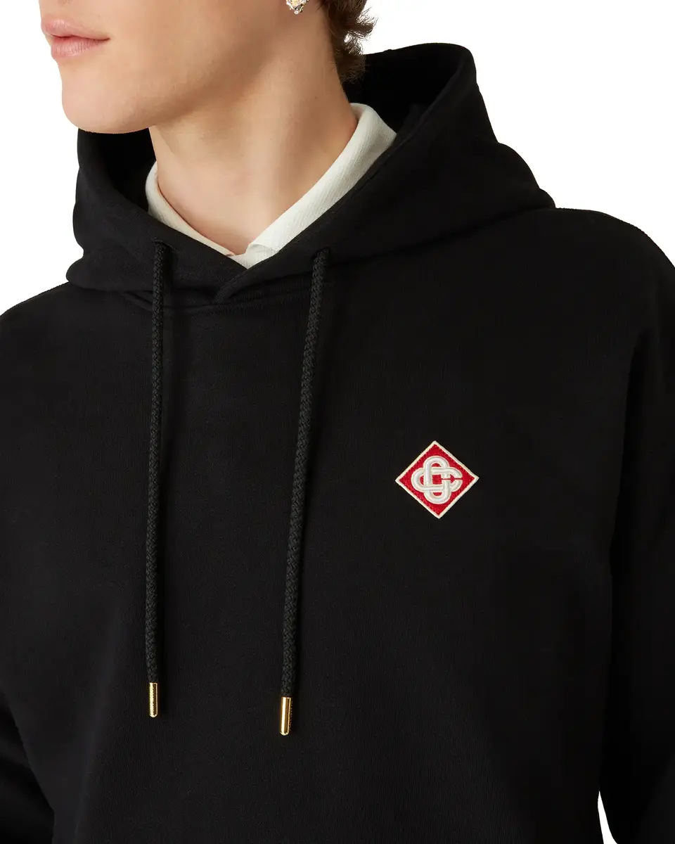 Casablanca Diamond Logo Hooded Sweatshirt in Black | Thumbnail 5 Casablanca Diamond Logo Hooded Sweatshirt in Black | Thumbnail 5