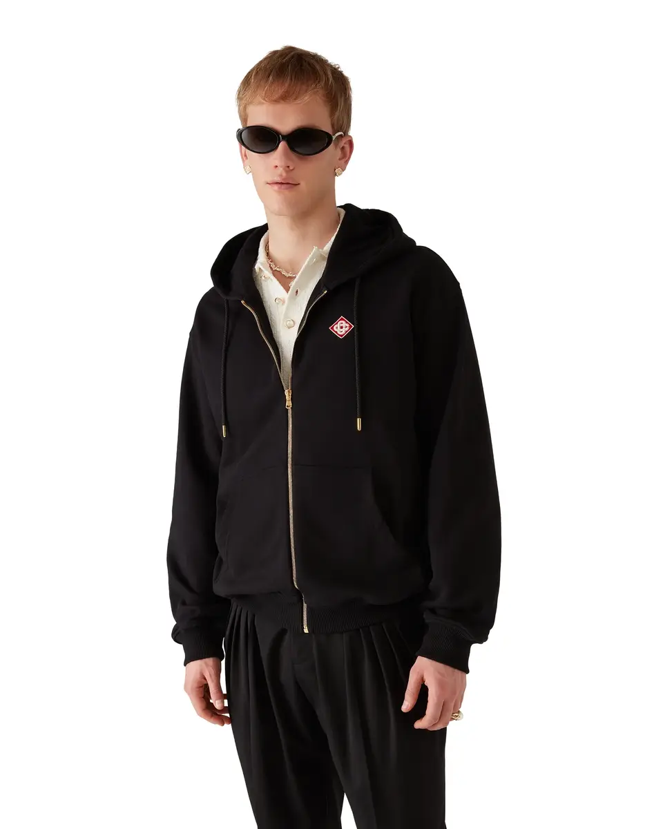 Casablanca Diamond Logo Zip Hooded Sweatshirt | Thumbnail 4 Casablanca Diamond Logo Zip Hooded Sweatshirt | Thumbnail 4