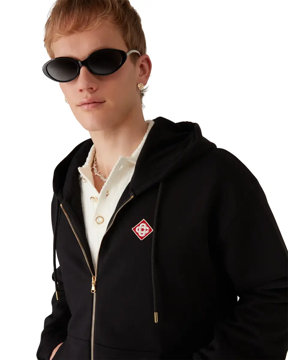 Casablanca Diamond Logo Zip Hooded Sweatshirt | Thumbnail 5 Casablanca Diamond Logo Zip Hooded Sweatshirt | Thumbnail 5