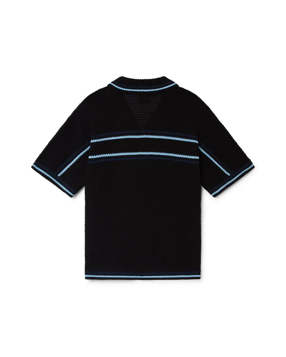 Casablanca Tennis Cotton Crochet Short Sleeve Shirt | Thumbnail 5 Casablanca Tennis Cotton Crochet Short Sleeve Shirt | Thumbnail 5