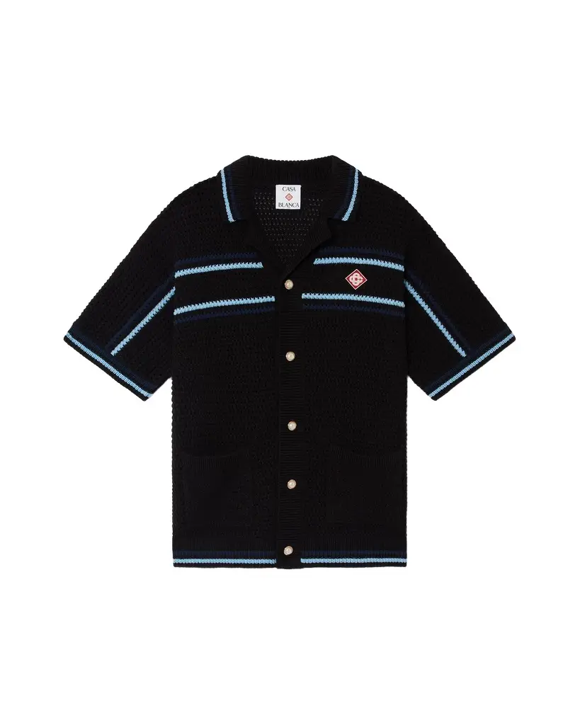 Tennis Cotton Crochet Short Sleeve Shirt