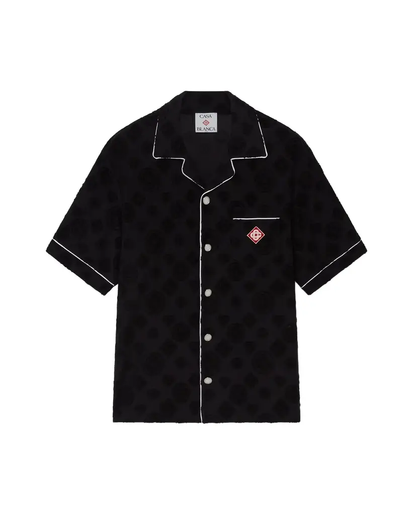 Towelling Monogram Short Sleeve Shirt