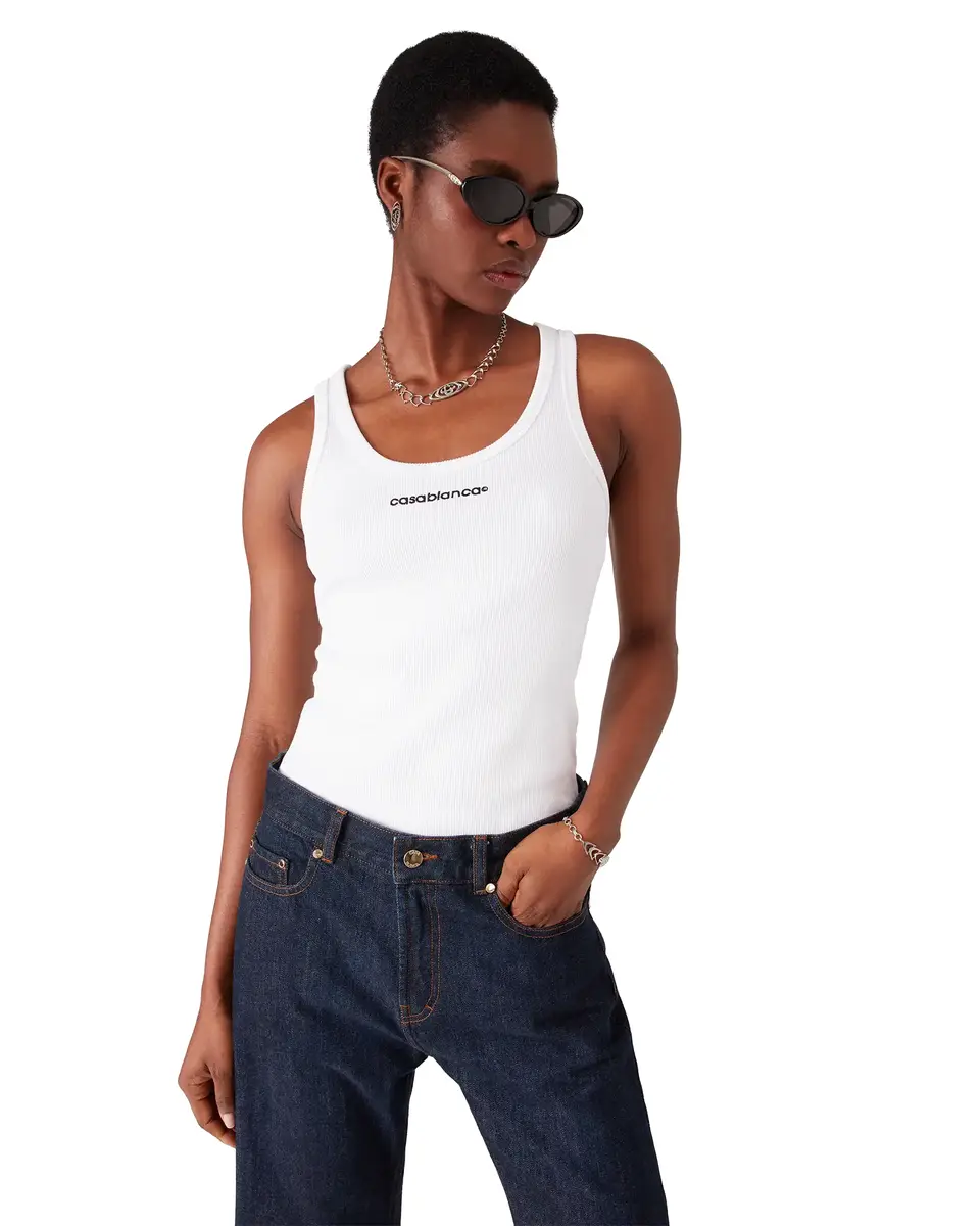 Casablanca Ribbed Tank Top | Thumbnail 4 Casablanca Ribbed Tank Top | Thumbnail 4