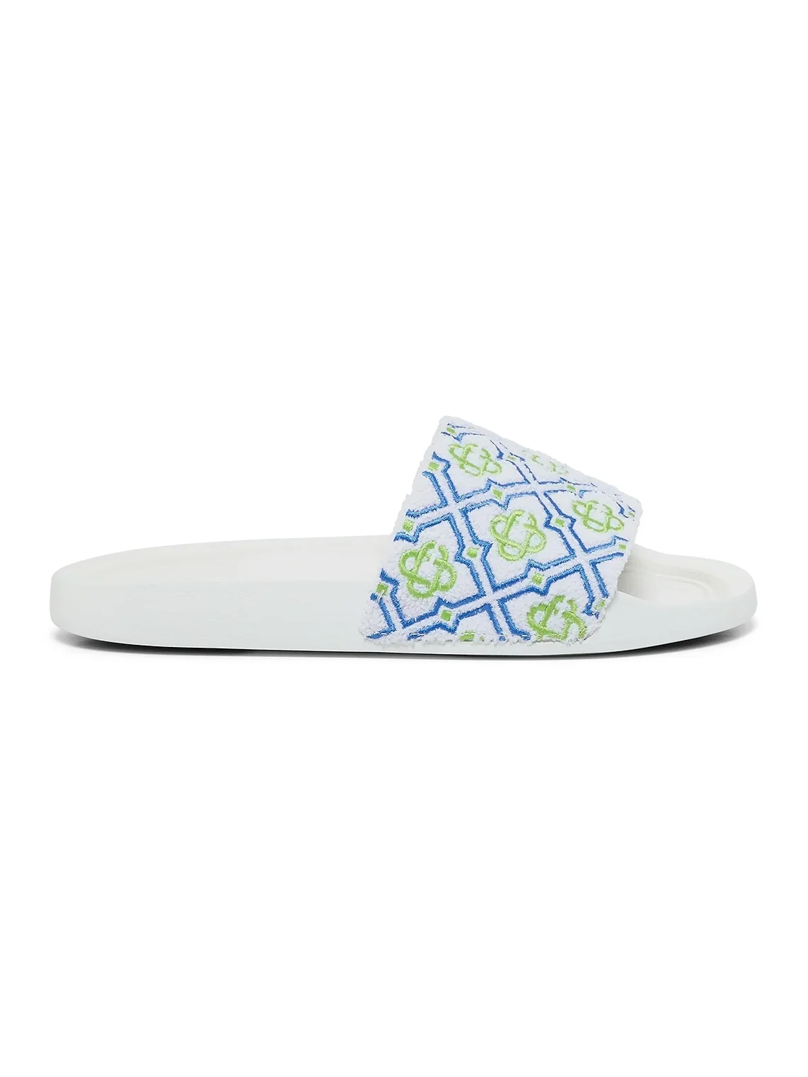 Casablanca White Monogram Pool Slides
