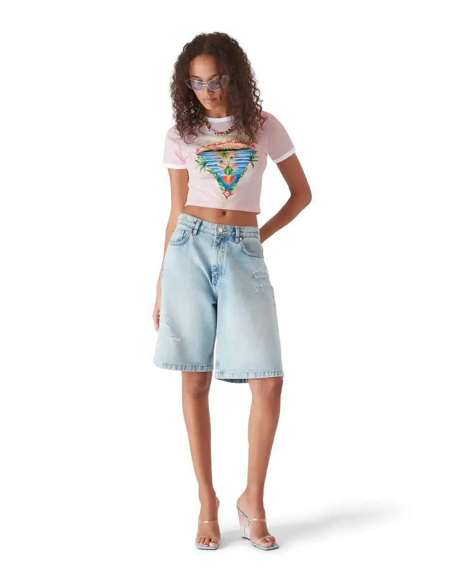 Casablanca Innocence Triangle Cropped Baby Short Sleeve T-Shirt | Thumbnail 2 Casablanca Innocence Triangle Cropped Baby Short Sleeve T-Shirt | Thumbnail 2