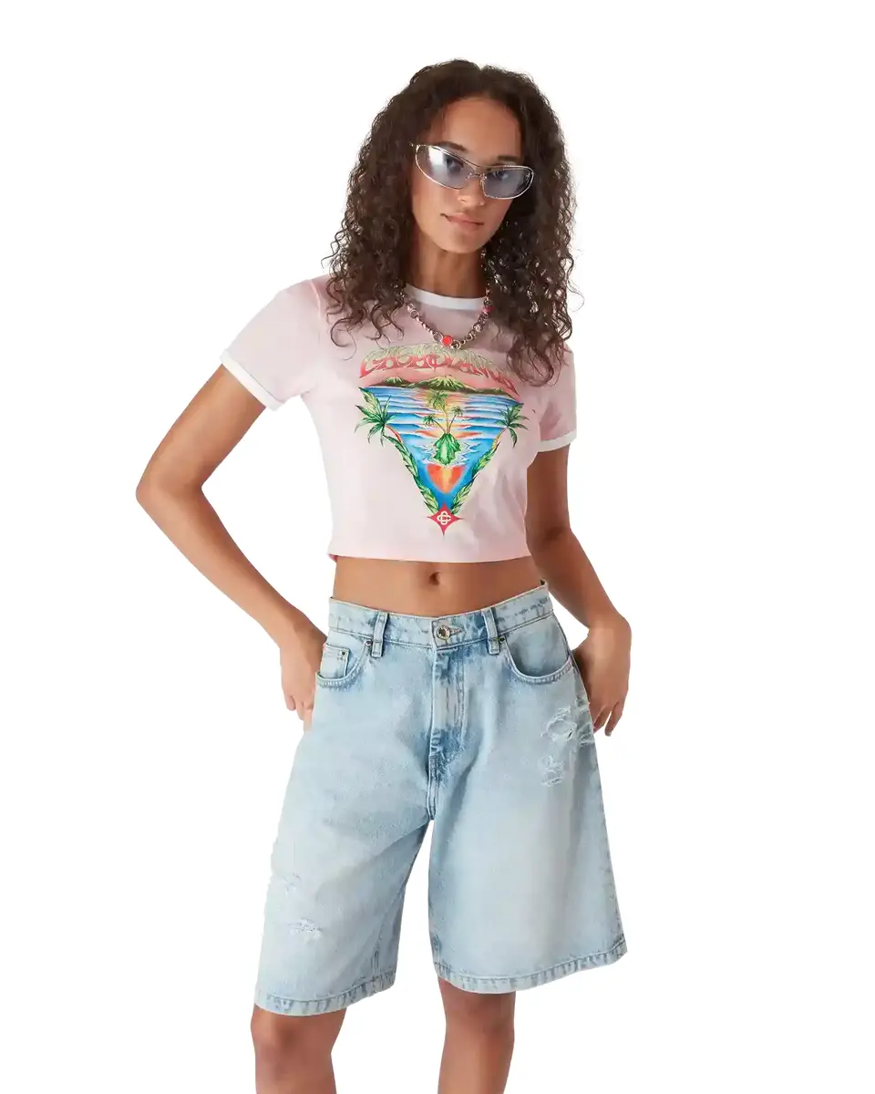 Casablanca Innocence Triangle Cropped Baby Short Sleeve T-Shirt | Thumbnail 4 Casablanca Innocence Triangle Cropped Baby Short Sleeve T-Shirt | Thumbnail 4