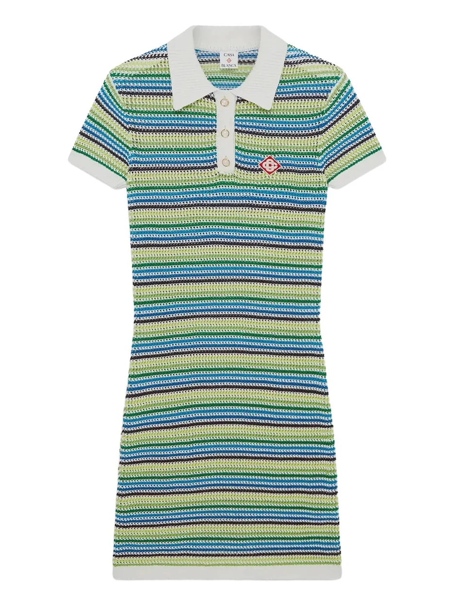 Casablanca Stripe Short Sleeve Midi Dress