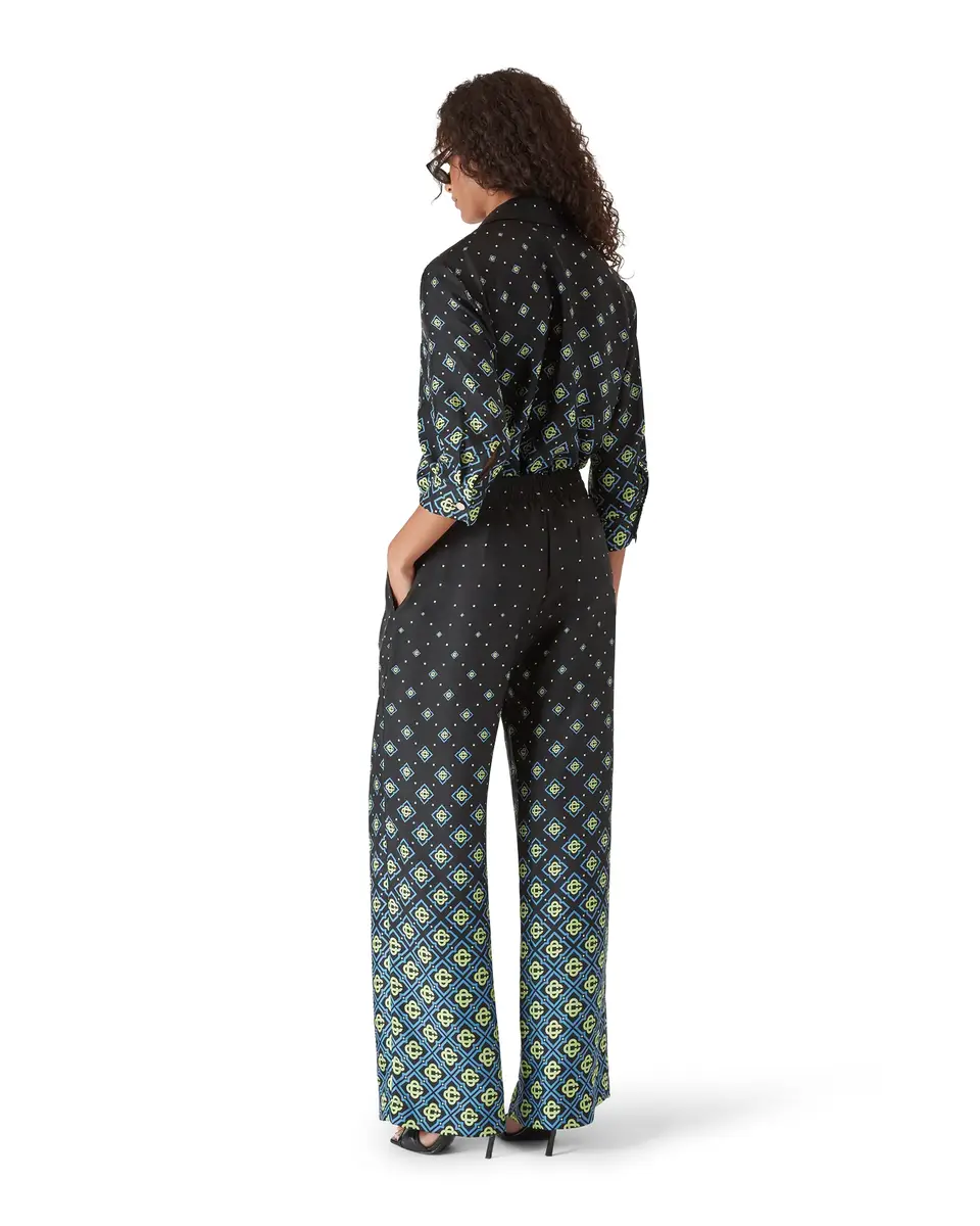 Casablanca Degrade Monogram Long Sleeve Silk Shirt in Black | Thumbnail 3 Casablanca Degrade Monogram Long Sleeve Silk Shirt in Black | Thumbnail 3