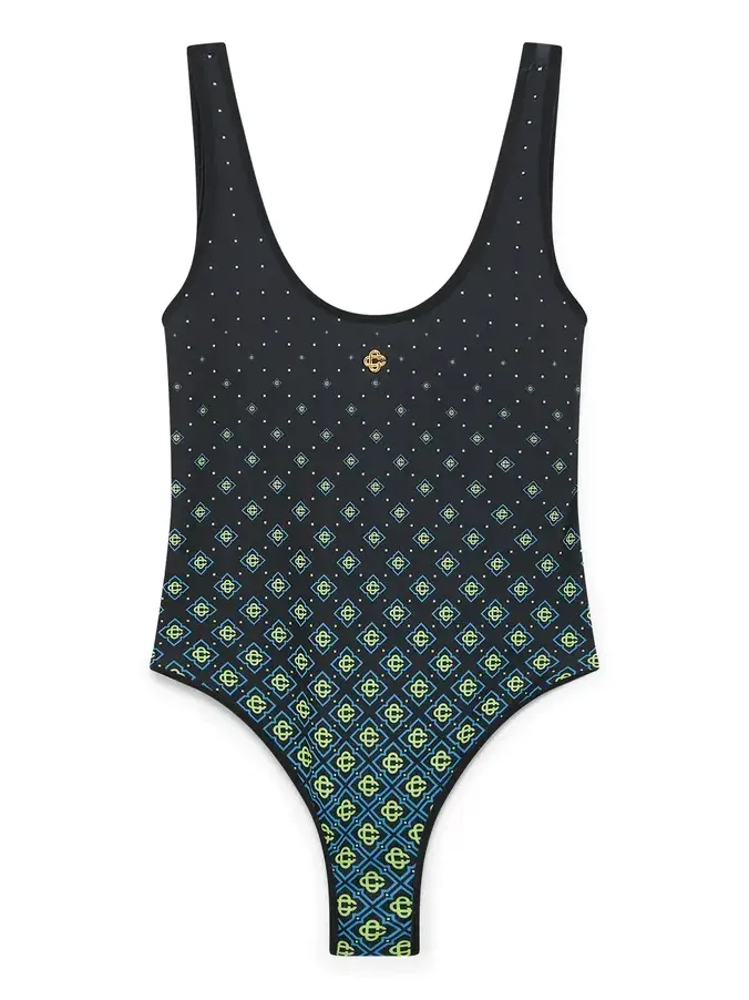 Degrade Monogram Swimsuit in Black
