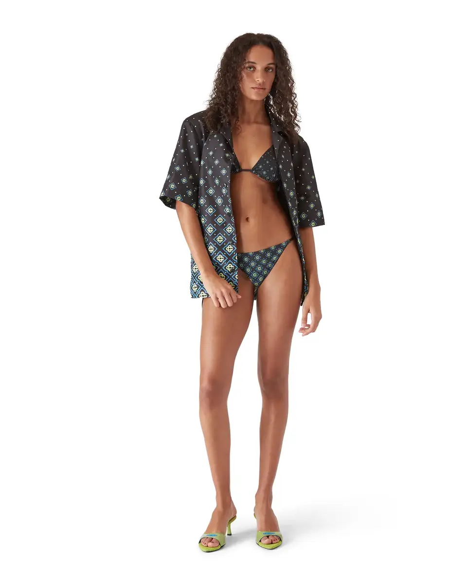 Casablanca Degrade Monogram Bikini Top in Black | Thumbnail 2 Casablanca Degrade Monogram Bikini Top in Black | Thumbnail 2