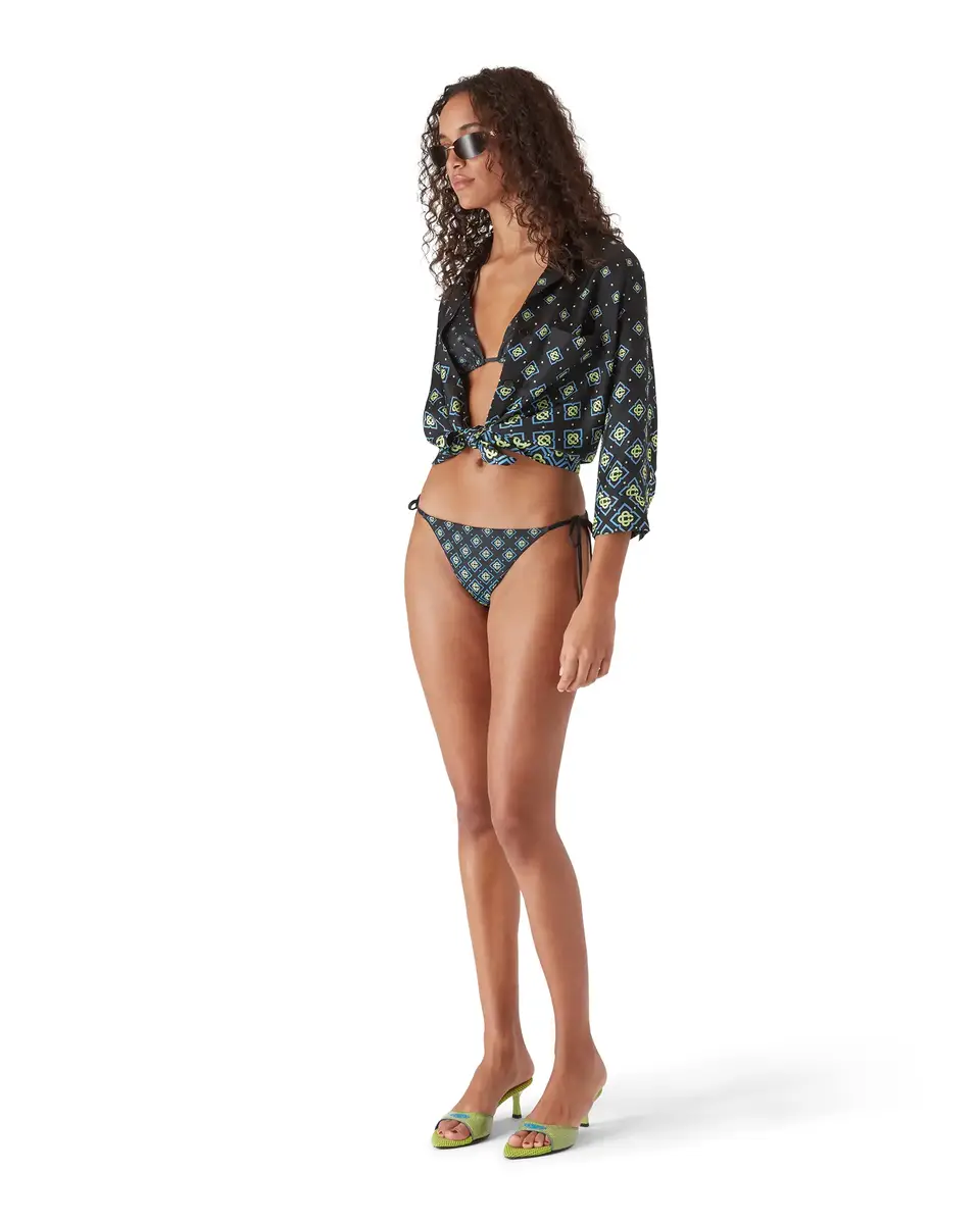 Casablanca Degrade Monogram Bikini Top in Black | Thumbnail 3 Casablanca Degrade Monogram Bikini Top in Black | Thumbnail 3