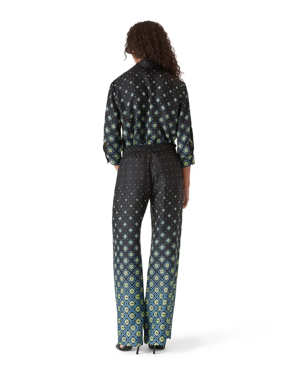 Casablanca Degrade Monogram Silk Trousers in Black | Thumbnail 3 Casablanca Degrade Monogram Silk Trousers in Black | Thumbnail 3