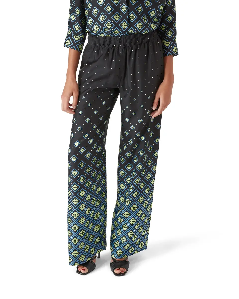 Casablanca Degrade Monogram Silk Trousers in Black | Thumbnail 4 Casablanca Degrade Monogram Silk Trousers in Black | Thumbnail 4