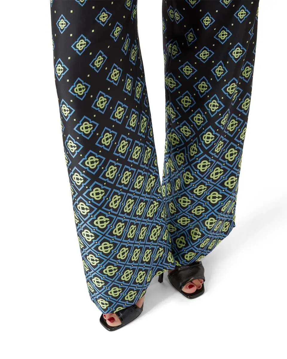 Casablanca Degrade Monogram Silk Trousers in Black | Thumbnail 5 Casablanca Degrade Monogram Silk Trousers in Black | Thumbnail 5