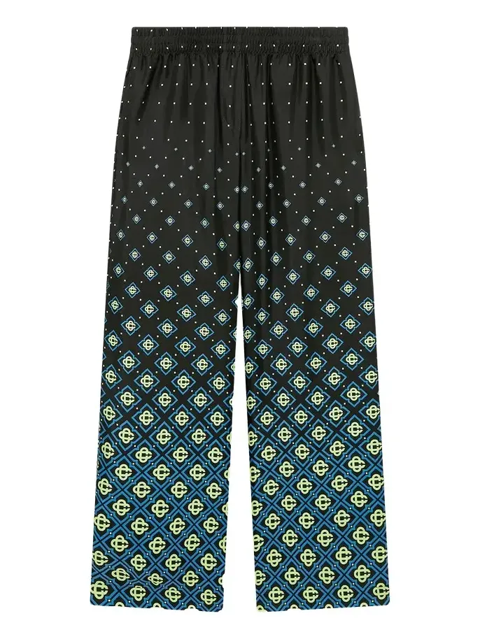 Degrade Monogram Silk Trousers in Black