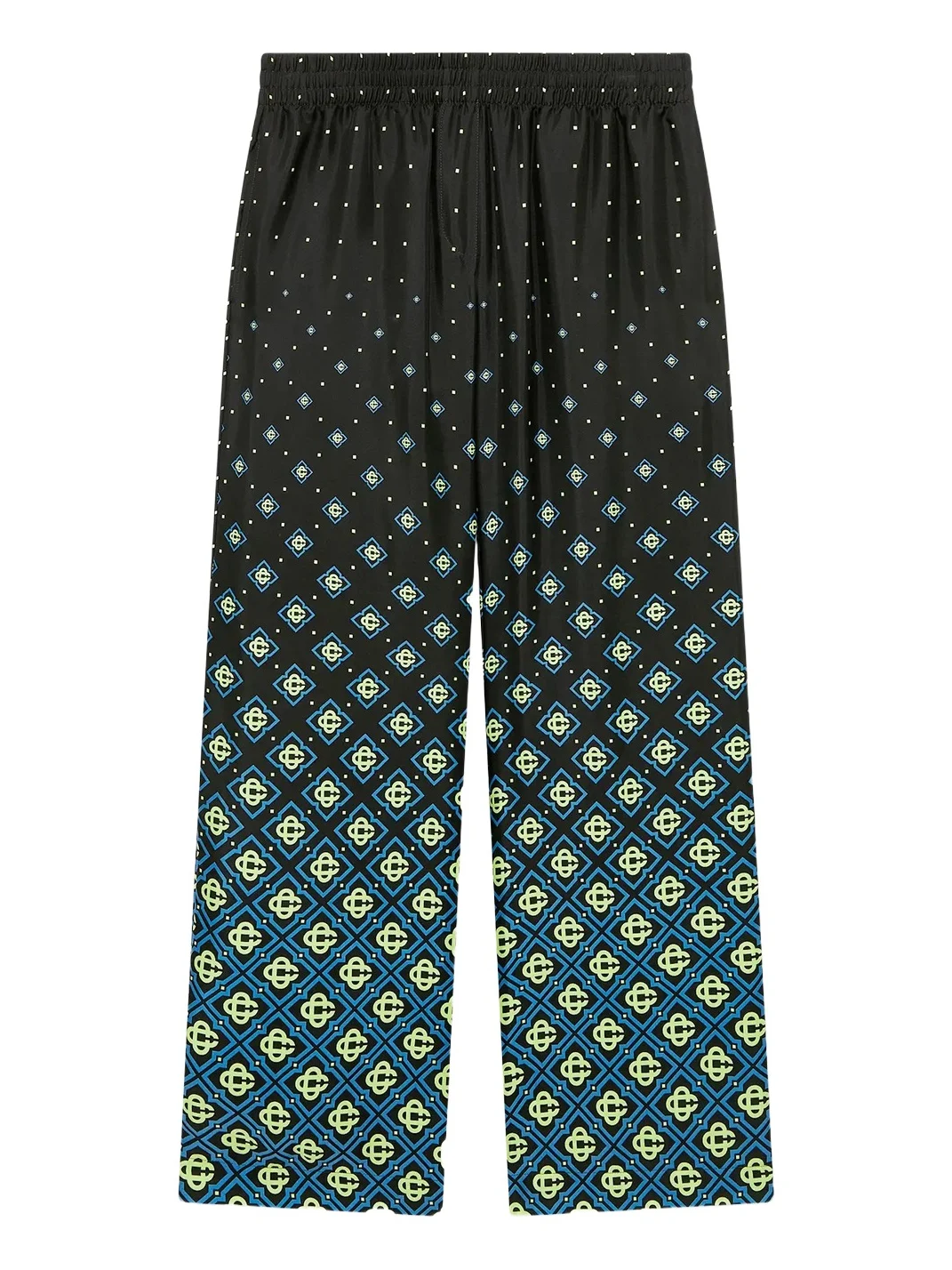 Degrade Monogram Silk Trousers in Black Degrade Monogram Silk Trousers in Black