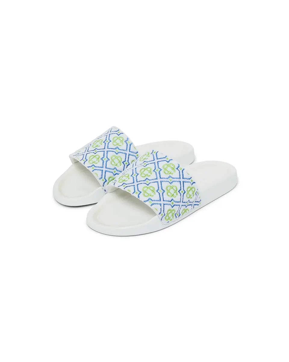 Casablanca White Monogram Pool Slides | Thumbnail 3 Casablanca White Monogram Pool Slides | Thumbnail 3