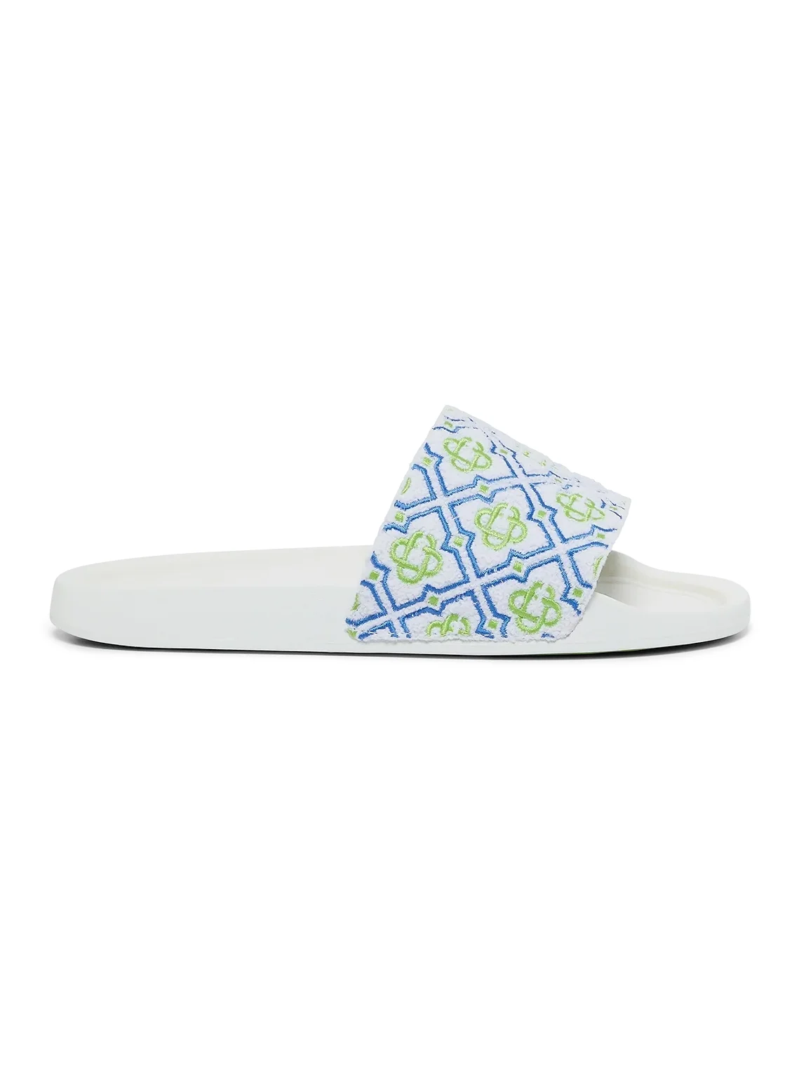 Casablanca White Monogram Pool Slides