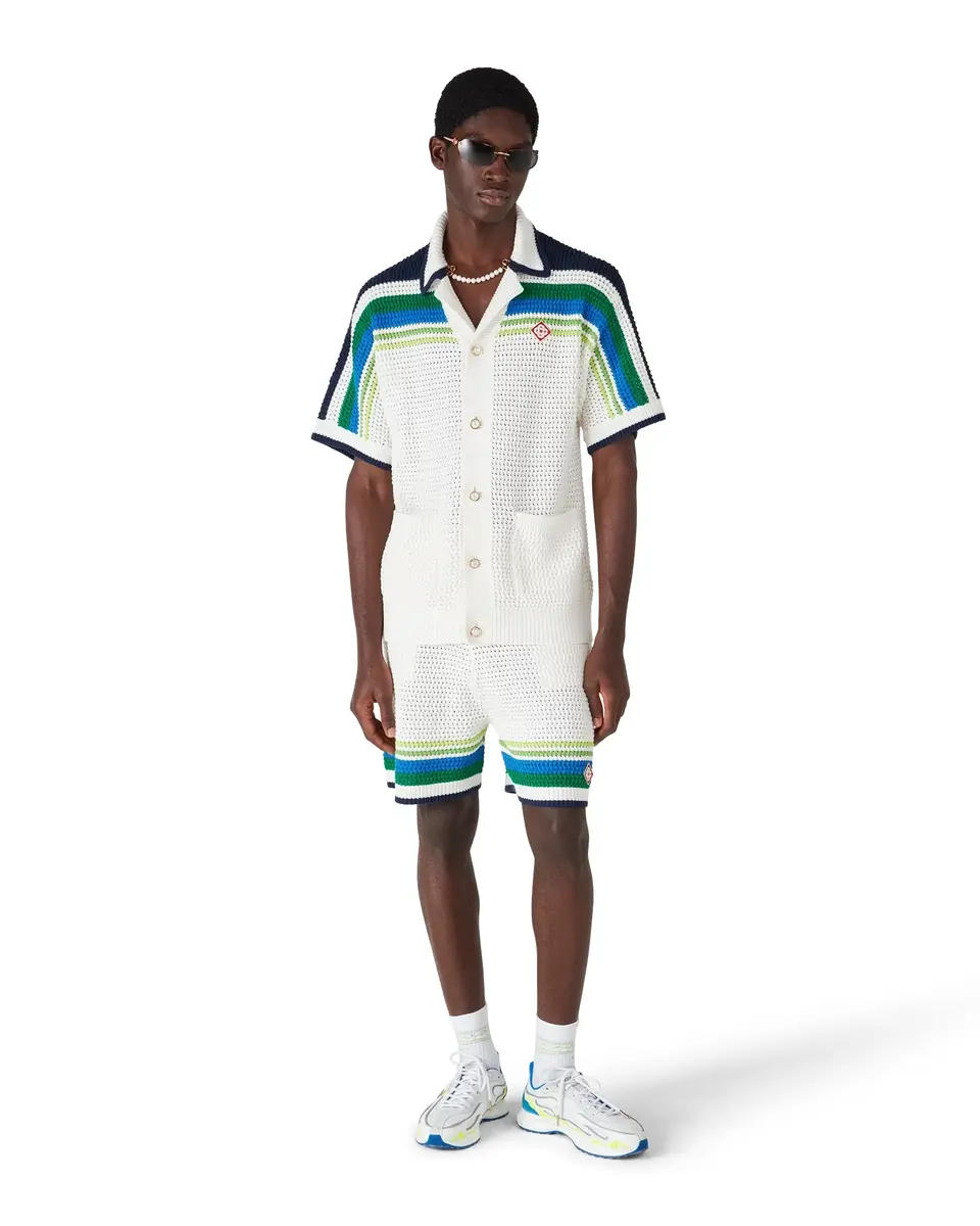 Casablanca Stripe Short Sleeve Knitted Shirt | Thumbnail 2 Casablanca Stripe Short Sleeve Knitted Shirt | Thumbnail 2