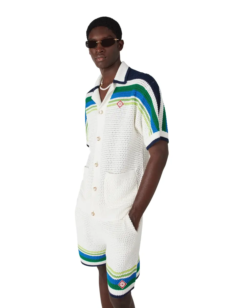 Casablanca Stripe Short Sleeve Knitted Shirt | Thumbnail 4 Casablanca Stripe Short Sleeve Knitted Shirt | Thumbnail 4