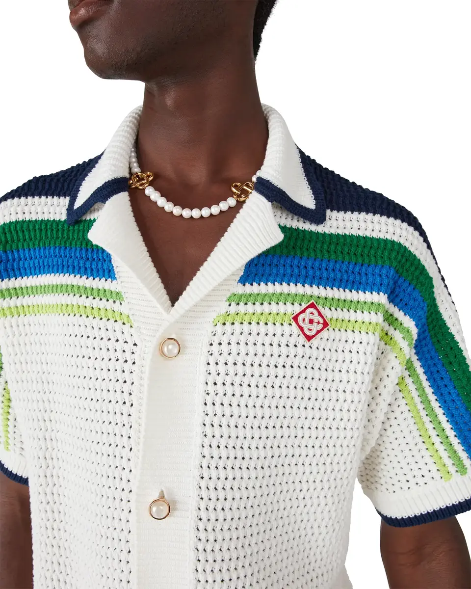 Casablanca Stripe Short Sleeve Knitted Shirt | Thumbnail 5 Casablanca Stripe Short Sleeve Knitted Shirt | Thumbnail 5