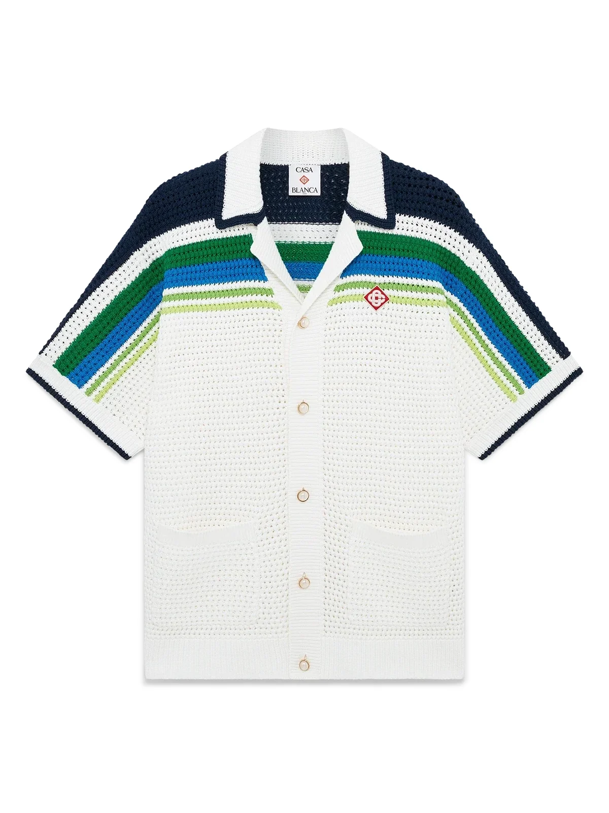 Casablanca Stripe Short Sleeve Knitted Shirt
